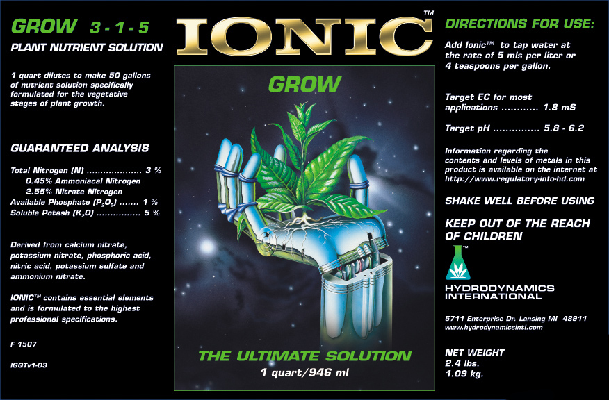 Ionic Soil Grow Chart